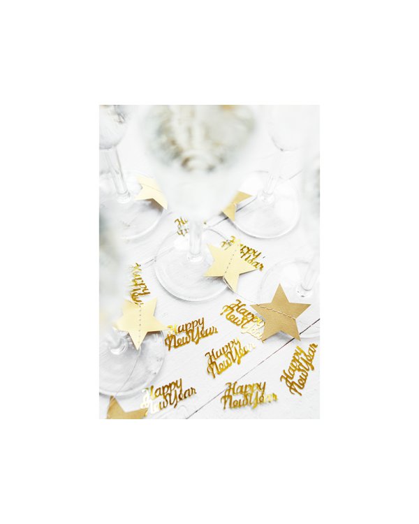 Confetti Happy New Year, gold, 4 x 2cm, 3g
