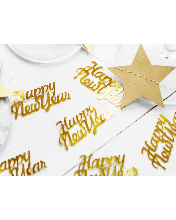 Confetti Happy New Year, gold, 4 x 2cm, 3g