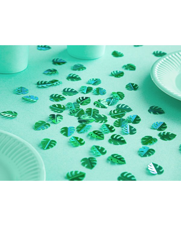 Metallic confetti Leafs, green, 15g