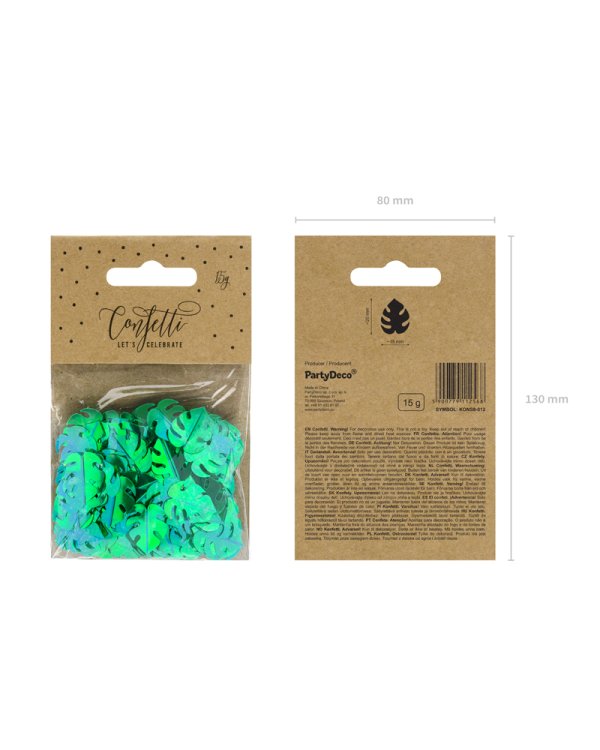 Metallic confetti Leafs, green, 15g