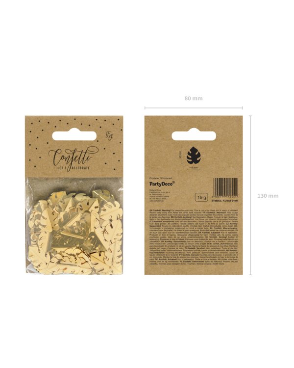 Metallic confetti Leafs, gold, 15g
