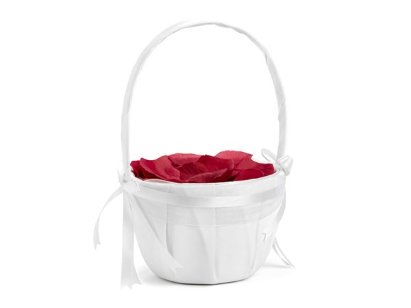 Wedding basket for rose petals or coins, white Wedding basket for rose petals or coins, white