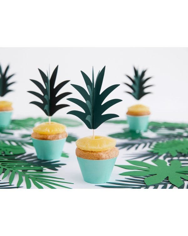 Cupcake toppers Aloha - Pineapple (1 pkt / 6 pc.)