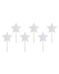 Cupcake toppers Unicorn - Stars (1 pkt / 6 pc.)