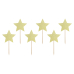 Cupcake toppers - Stars, gold, 11.5cm (1 pkt / 6 pc.)