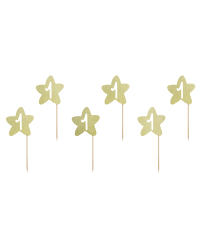Cupcake toppers 1st Birthday, gold (1 pkt / 6 pc.)