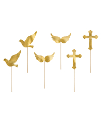 Cupcake toppers First Communion, 8.5-11 cm (1 pkt / 6 pc.)