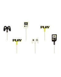 Cupcake toppers - Gamer, 6-10.5 cm, mix (1 pkt / 6 pc.)