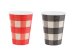 Checkered paper cups, mix, 400 ml (1 pkt / 6 pc.)
