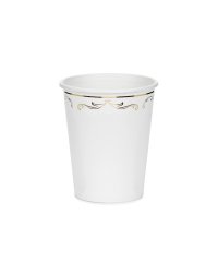 Paper Cups with Ornament, White, 220 ml (1 pkt / 6 pc.)