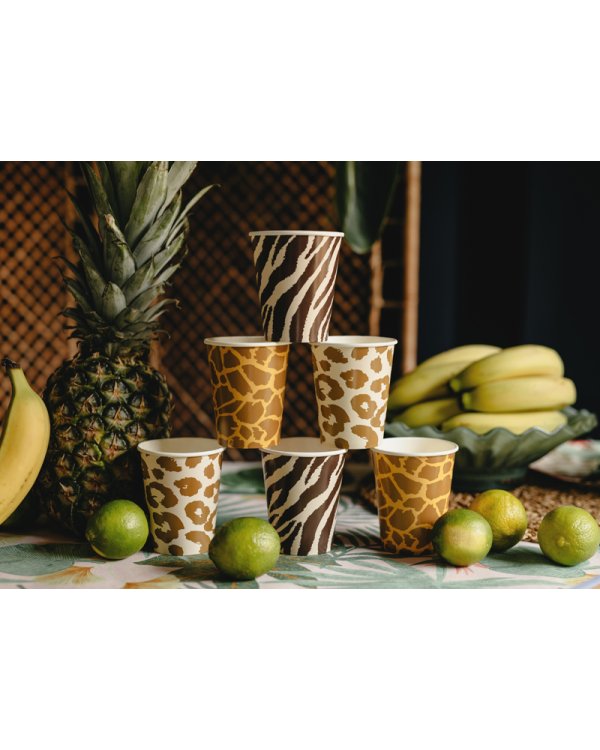 Cups Safari spots, 220 ml, mix (1 pkt / 6 pc.)