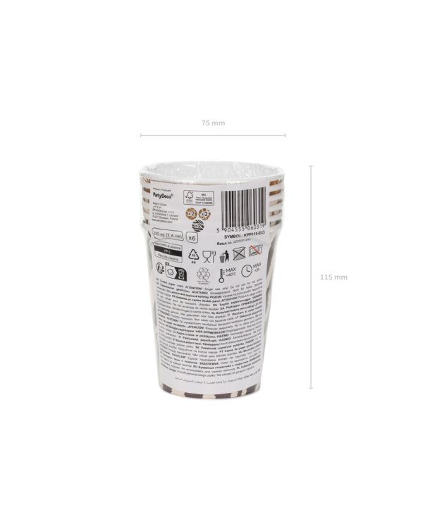 Cups Safari spots, 220 ml, mix (1 pkt / 6 pc.)