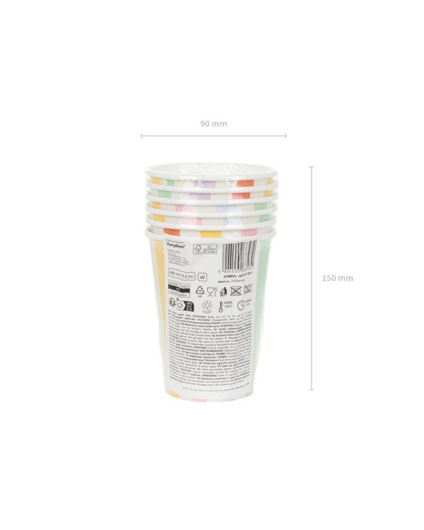 Cups Stripes, 400 ml, mix (1 pkt / 6 pc.)