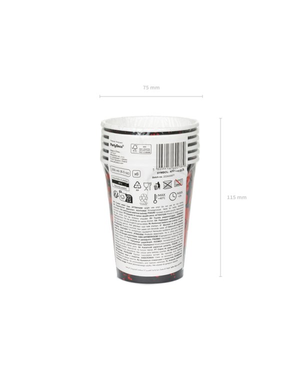 Cups You're next, 250 ml, black-red (1 pkt / 6 pc.)
