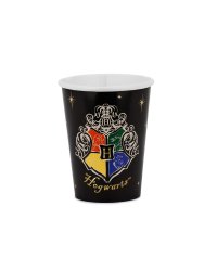 Paper cups Harry Potter Hogwarts Crest, 250 ml, black (1 pkt / 6 pc.)