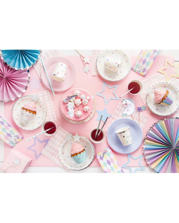 Cups Unicorn - Stars, 180 ml (1 pkt / 6 pc.)