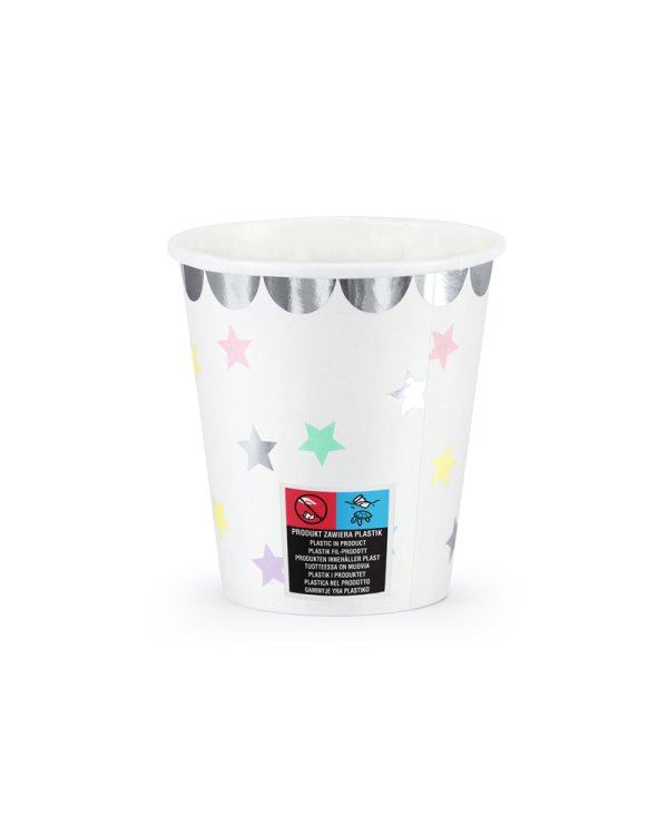 Cups Unicorn - Stars, 180 ml (1 pkt / 6 pc.)