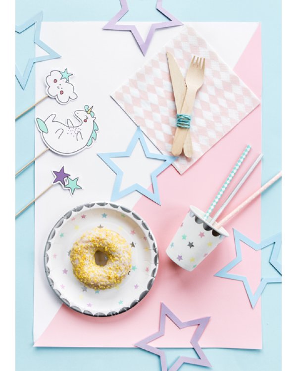 Cups Unicorn - Stars, 180 ml (1 pkt / 6 pc.)