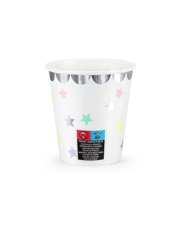 Cups Unicorn - Stars, 180 ml (1 pkt / 6 pc.)