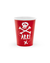 Cups Pirates Party, red, 220ml (1 pkt / 6 pc.)