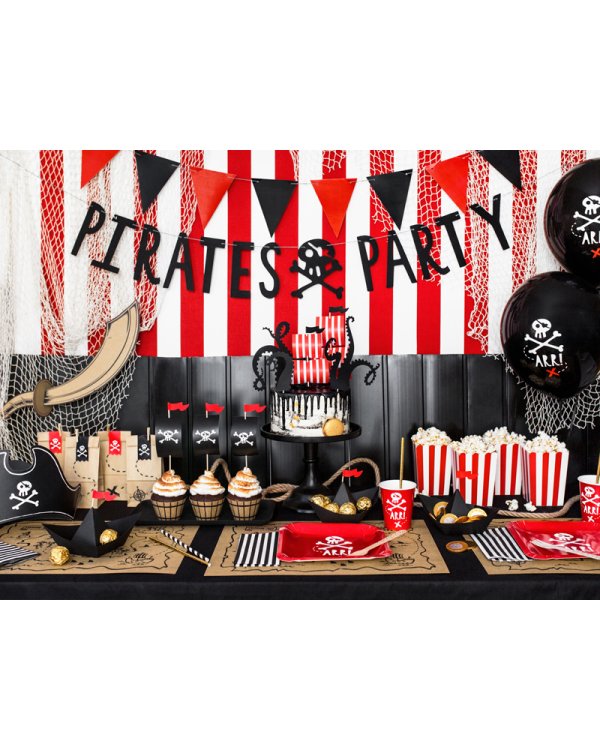 Cups Pirates Party, red, 220ml (1 pkt / 6 pc.)