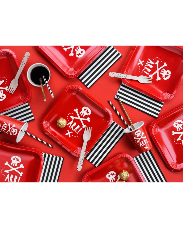 Cups Pirates Party, red, 220ml (1 pkt / 6 pc.)