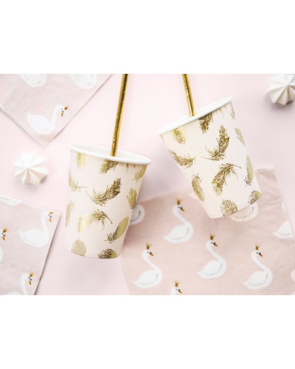 Paper cups Lovely Swan, 220ml (1 pkt / 6 pc.)