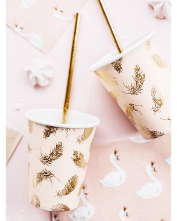 Paper cups Lovely Swan, 220ml (1 pkt / 6 pc.)