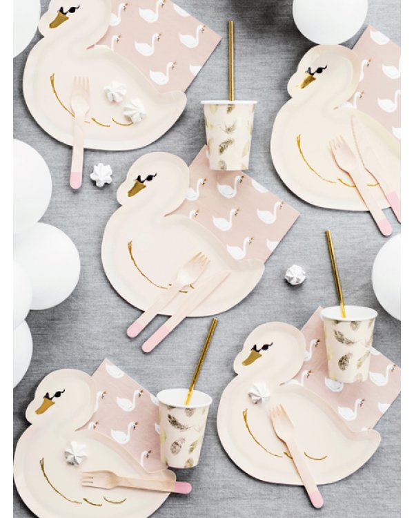 Paper cups Lovely Swan, 220ml (1 pkt / 6 pc.)