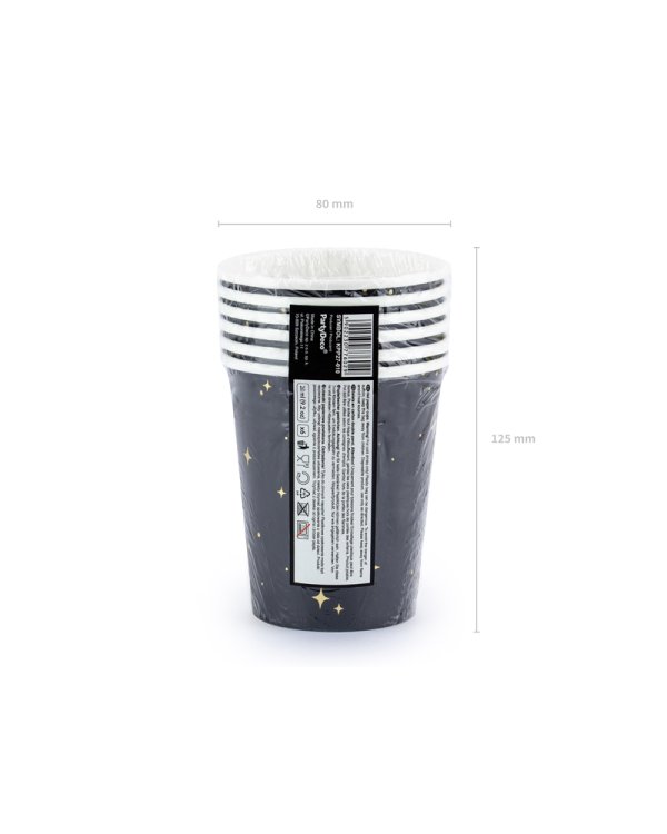 Cups, black, 260 ml (1 pkt / 6 pc.)