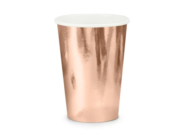 Paper cups, rose gold, 220ml (1 pkt / 6 pc.) Paper cups, rose gold, 220ml (1 pkt / 6 pc.)