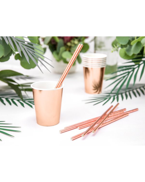 Paper cups, rose gold, 220ml (1 pkt / 6 pc.)