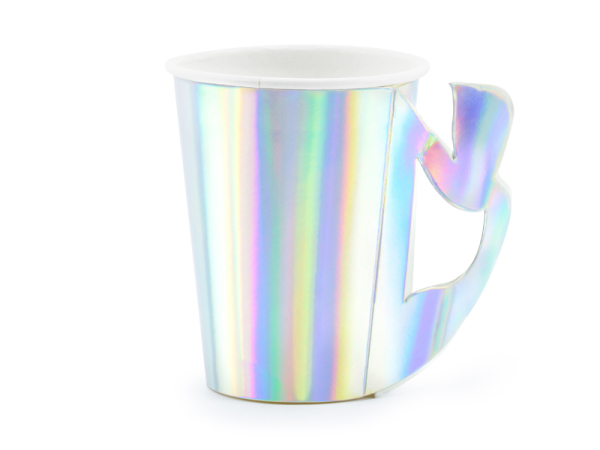 Paper cups Mermaid, iridescent, 220ml (1 pkt / 6 pc.)