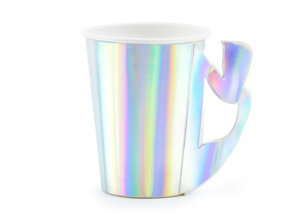 Paper cups Mermaid, iridescent, 220ml (1 pkt / 6 pc.)