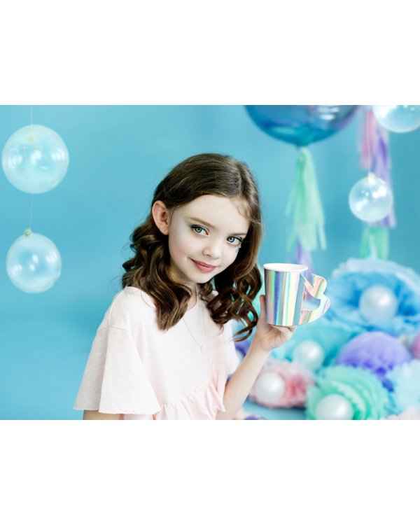 Paper cups Mermaid, iridescent, 220ml (1 pkt / 6 pc.)