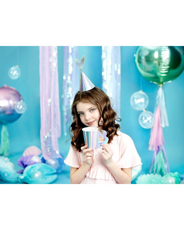 Paper cups Mermaid, iridescent, 220ml (1 pkt / 6 pc.)