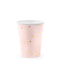 Cups Polka Dots, light pink, 260ml (1 pkt / 6 pc.)