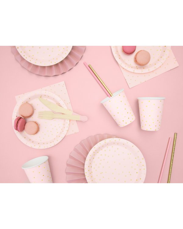 Cups Polka Dots, light pink, 260ml (1 pkt / 6 pc.)