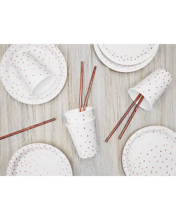 Cups Polka Dots, white, 260ml (1 pkt / 6 pc.)