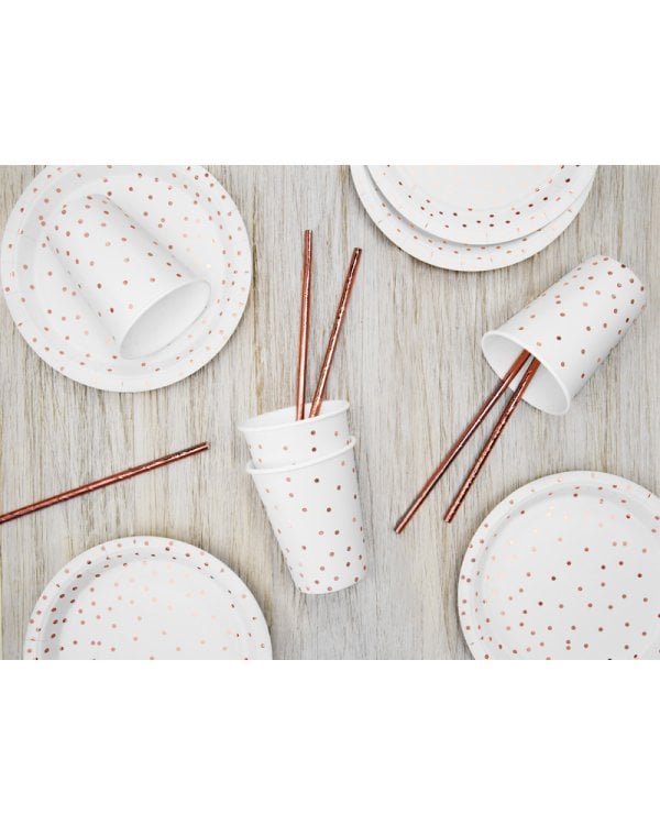 Cups Polka Dots, white, 260ml (1 pkt / 6 pc.)