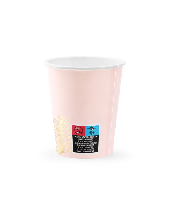 Cups Leaves, light pink, 220ml (1 pkt / 6 pc.)