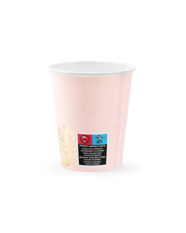 Cups Leaves, light pink, 220ml (1 pkt / 6 pc.)