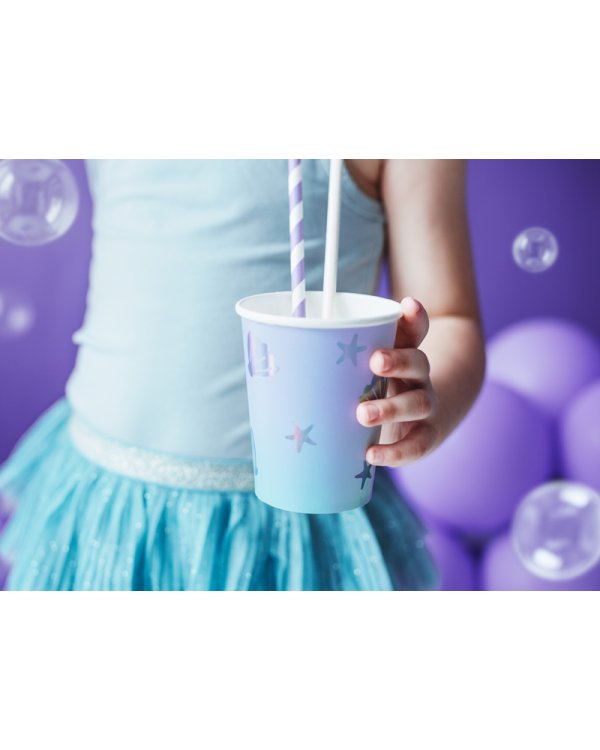 Paper cups Narwhal, mix, 220ml (1 pkt / 6 pc.)
