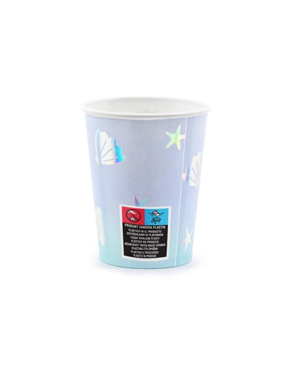 Paper cups Narwhal, mix, 220ml (1 pkt / 6 pc.)