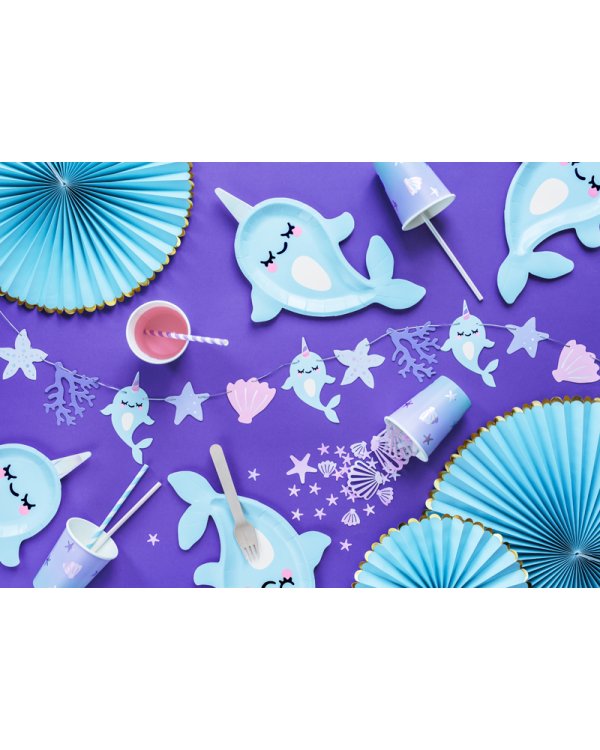 Paper cups Narwhal, mix, 220ml (1 pkt / 6 pc.)