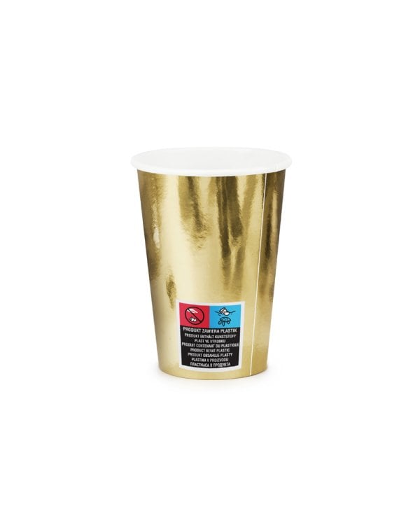 Cups, gold, 220ml (1 pkt / 6 pc.)