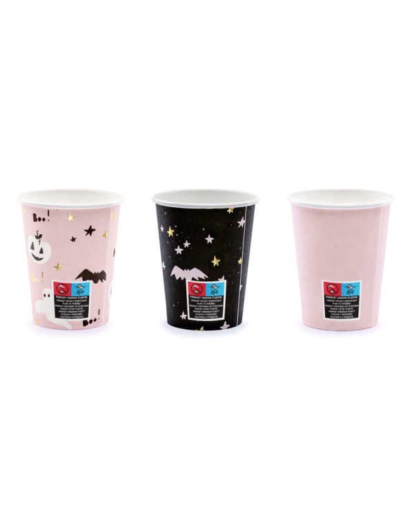 Paper cups Boo!, mix, 220ml (1 pkt / 6 pc.)