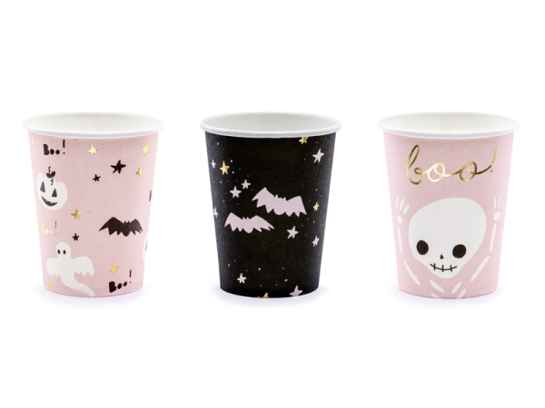 Paper cups Boo!, mix, 220ml (1 pkt / 6 pc.)