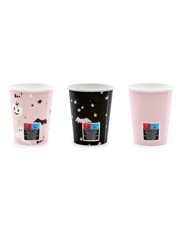 Paper cups Boo!, mix, 220ml (1 pkt / 6 pc.)
