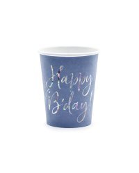 Cups Happy B'day!, granatowy, 220ml (1 pkt / 6 pc.)